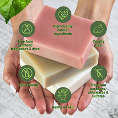 Bonuderm bar soap closeup highlighting coconut and shea moisture for nourished skin.