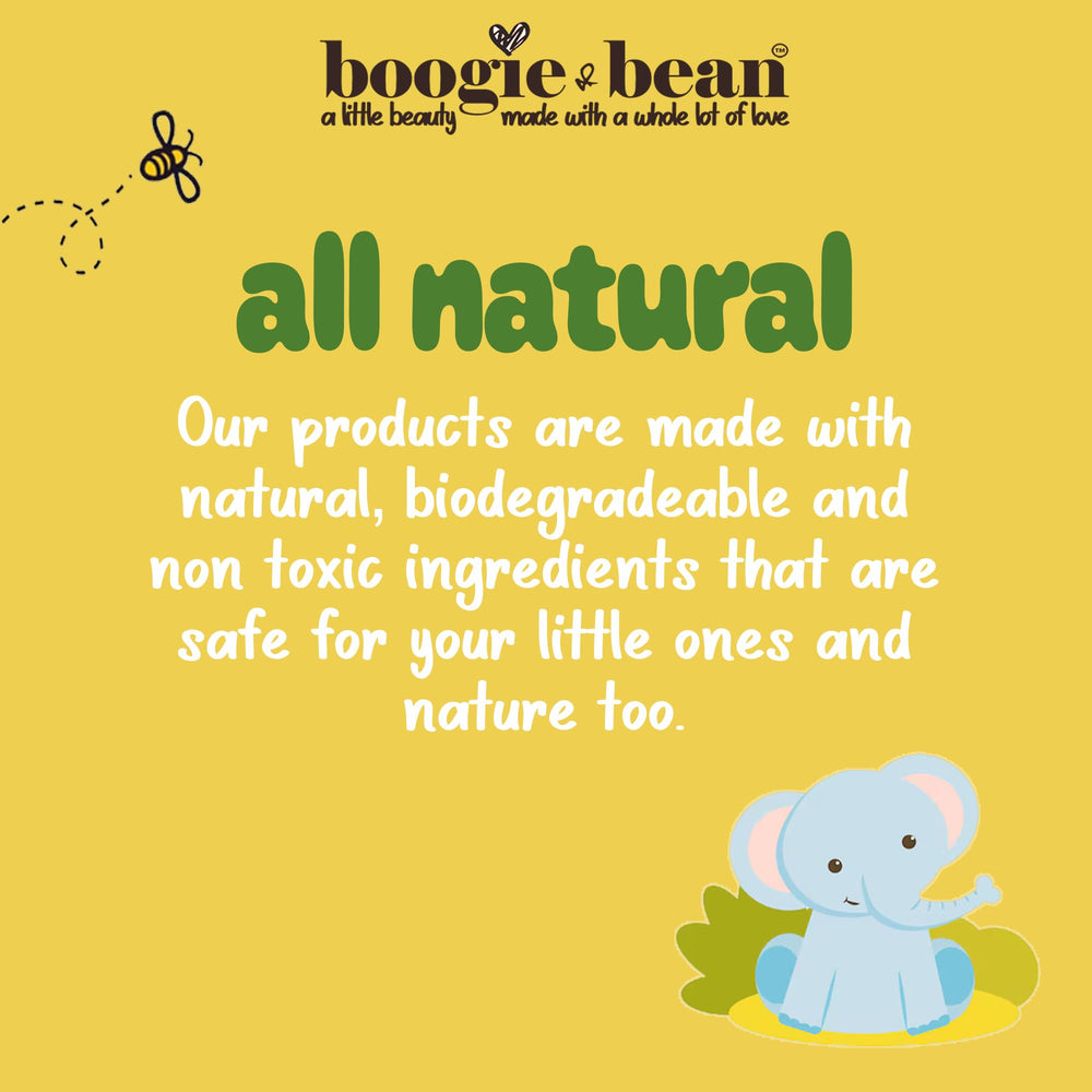Boogie and Bean Castor Oil USP label visible signifying purity and safety