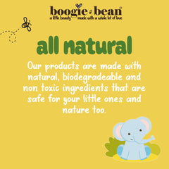 Boogie and Bean Castor Oil USP label visible signifying purity and safety