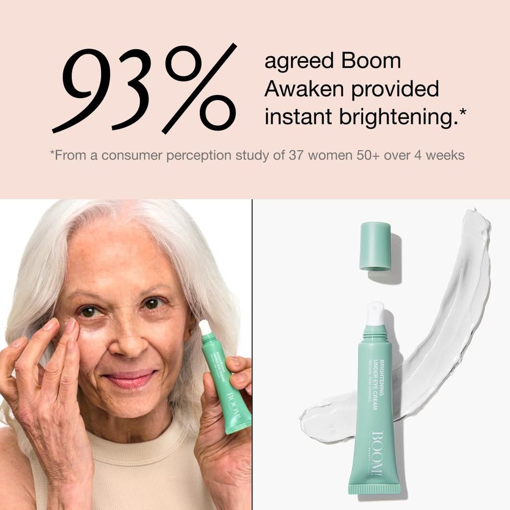 Boom Awaken formula with Wild Mint delivers instant cooling for wakeful eyes.