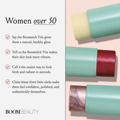 BOOM! Boomstick Trio Travel Bag Included for easy on-the-go touch-ups.