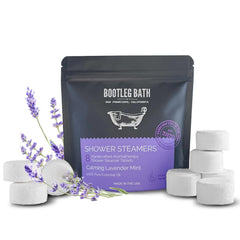 Bootleg Bath lavender shower-steamer 8-pack creates spa-like aromatherapy in your shower.