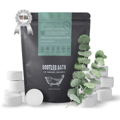 Bootleg Bath shower steamer with eucalyptus delivers a refreshing spa-like aroma for daily refreshment