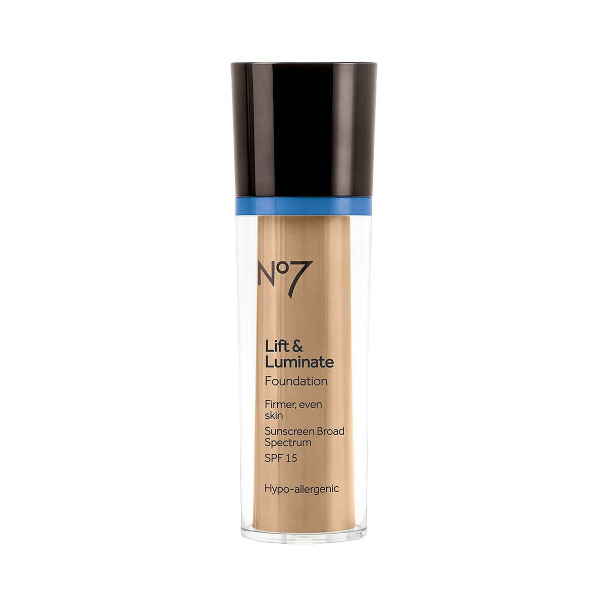 Boots No7 Lift Luminate Foundation Cool Ivory bottle for smooth even coverage.