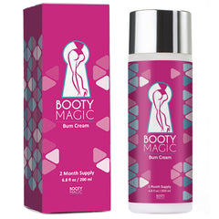 Booty Magic butt cream 6.8oz bottle for convenient daily use.