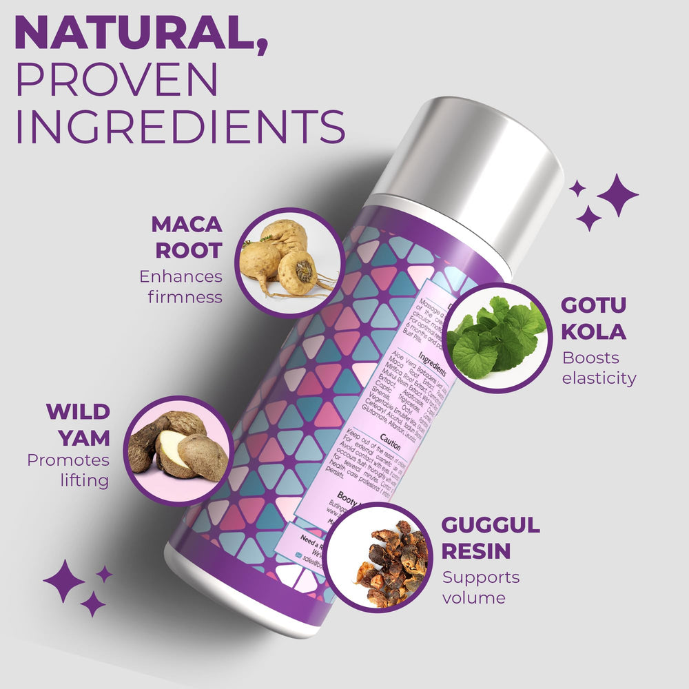 Booty Magic Busty Boost ingredients: Wild Yam contributing to balanced skin texture.