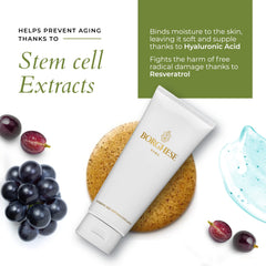 Foaming lather from Borghese exfoliator creates gentle cleanse before masking.