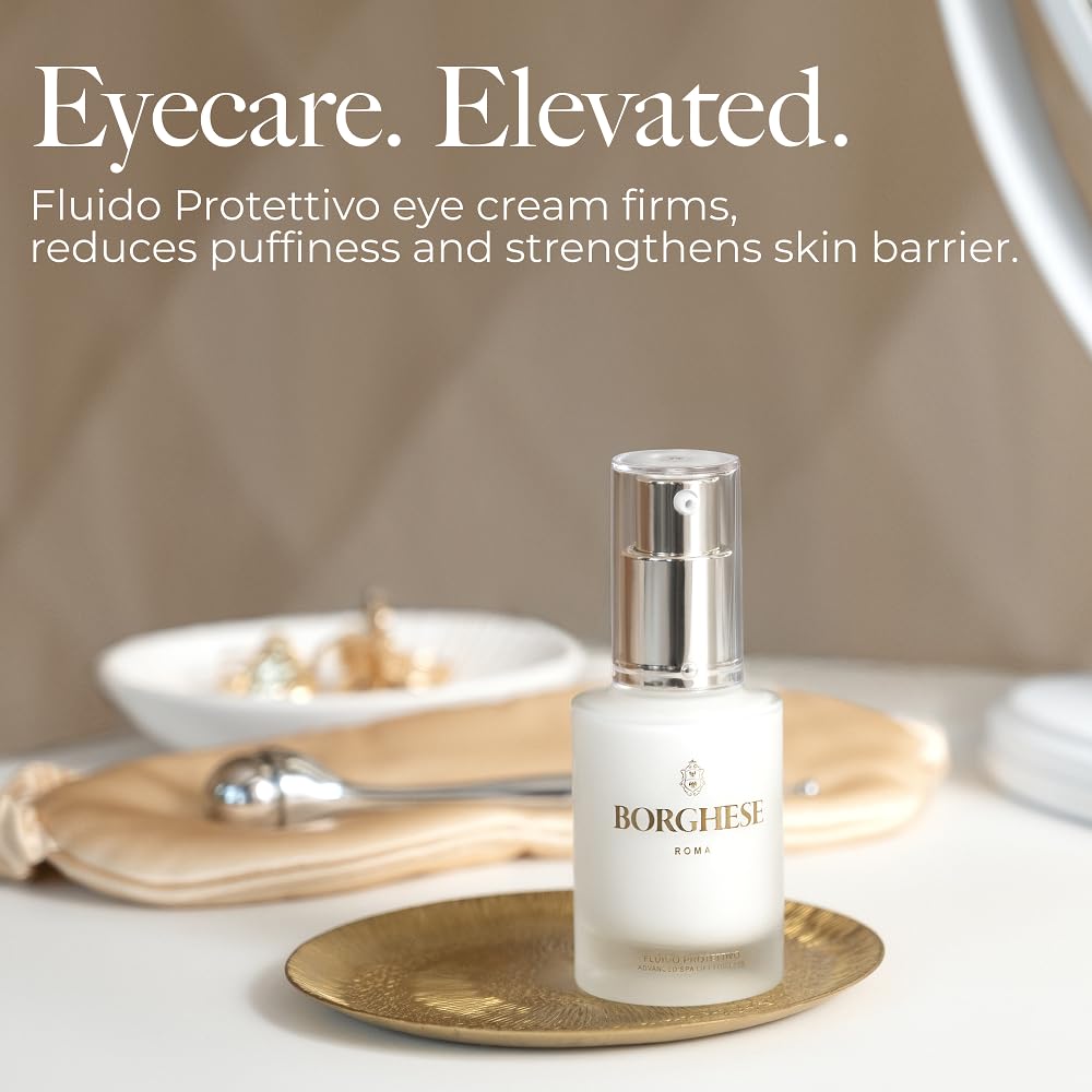 Borghese Eye Lift application under-eye demonstrating quick absorption and de-puffing.