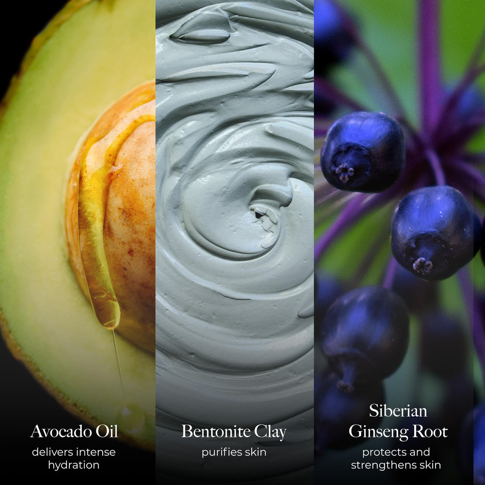 Borghese mask texture with bentonite clay for impurity draw and balance.