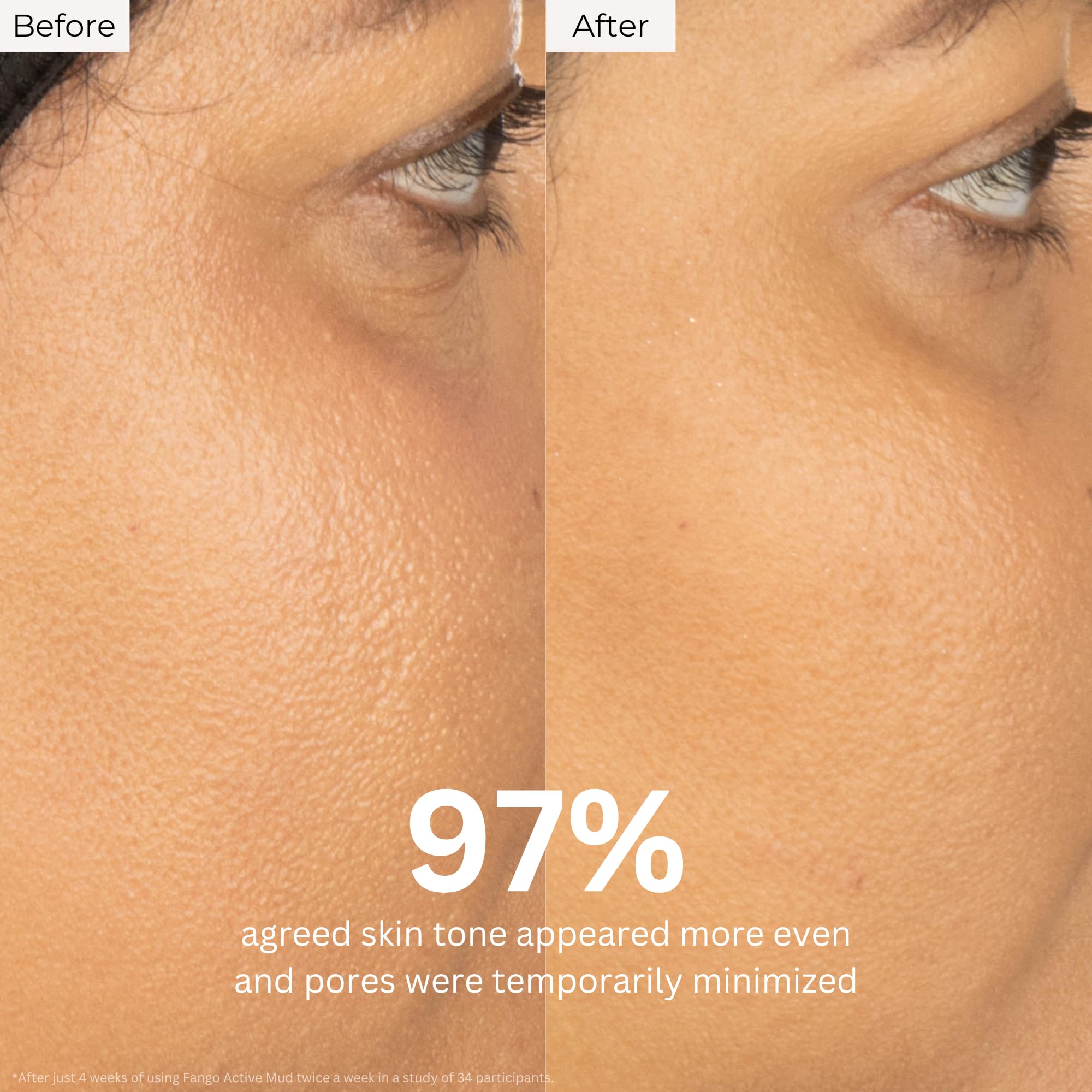 Closeup of textured mud reveals natural mineral ingredients ready to purify pores.