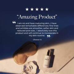 Borghese night skincare routine on a bedside table for easy use.