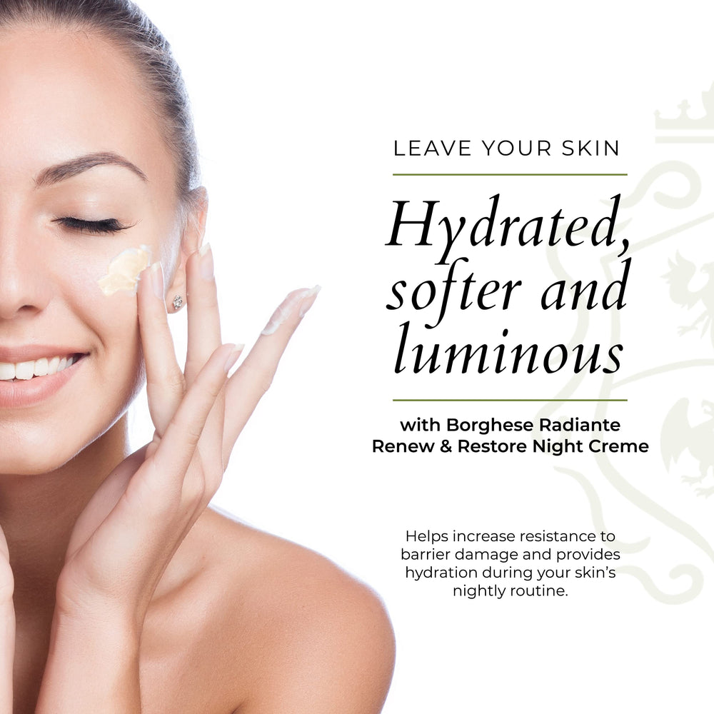 Creamy texture of Borghese night creme highlighting rich moisture