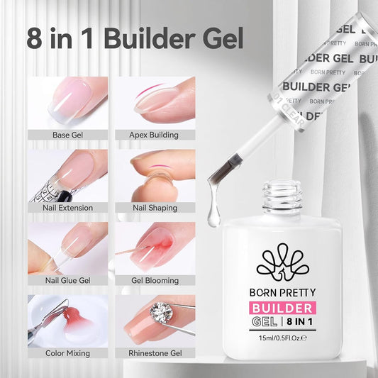 Born Pretty builder gel pink cover bottle showing color options for nails