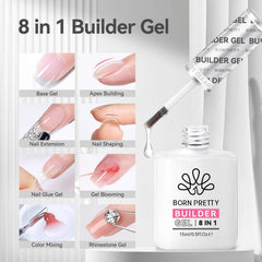 Born Pretty builder gel pink cover bottle showing color options for nails