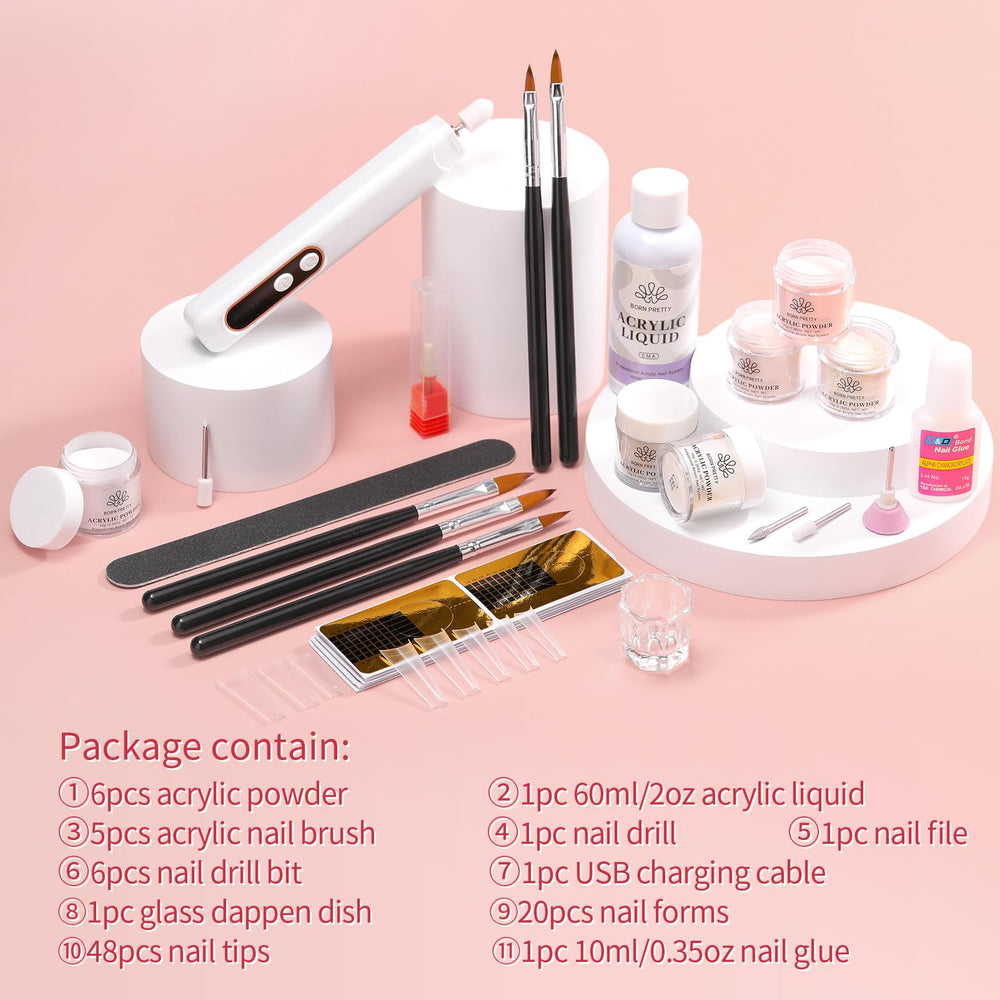 Born Pretty acrylic nail kit packaging conveys easy access and gift-ready appeal