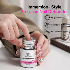 Remover dissolves acrylic nails quickly without harming natural nails.