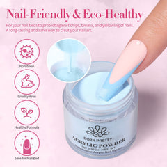 Born Pretty close-up texture highlights smooth acrylic powders for seamless nail extensions
