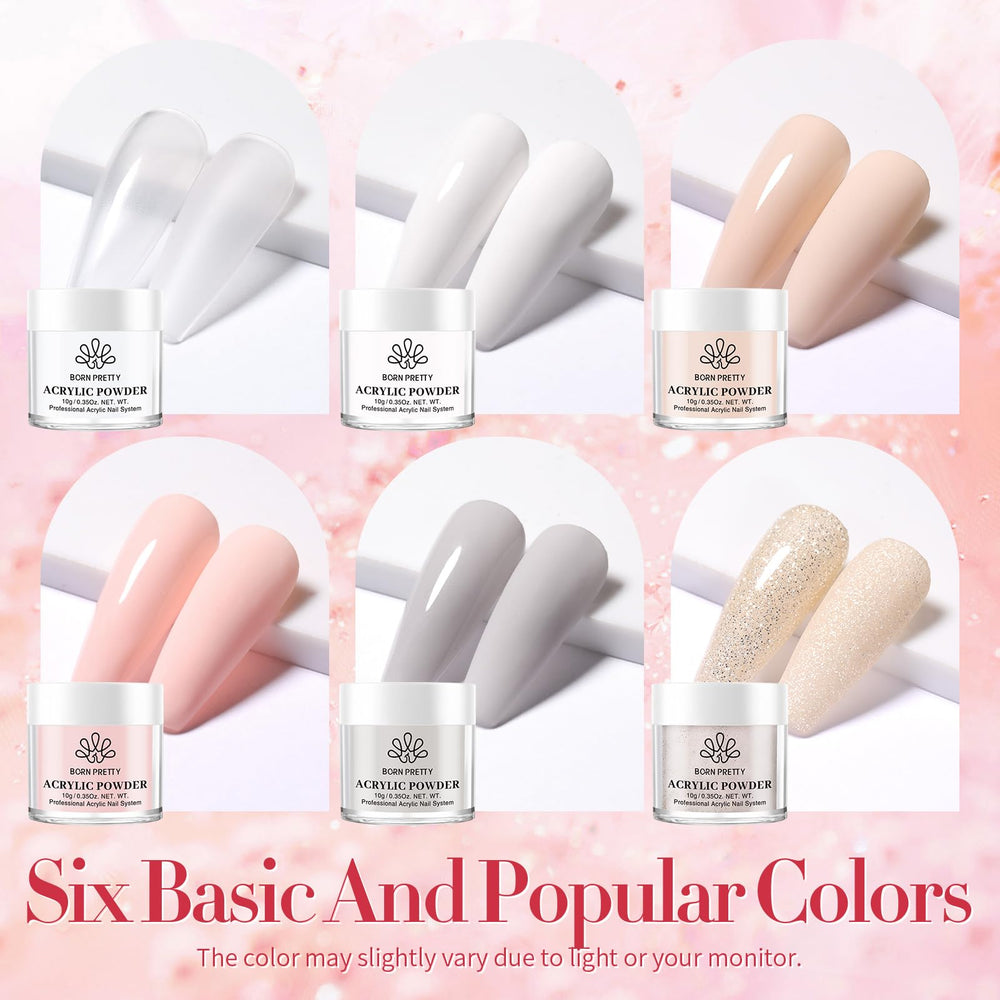 Born Pretty powder set six boxes highlight self-leveling powder for smooth surfaces