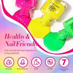 Born Pretty bottle close-up showing neon polish and glossy finish