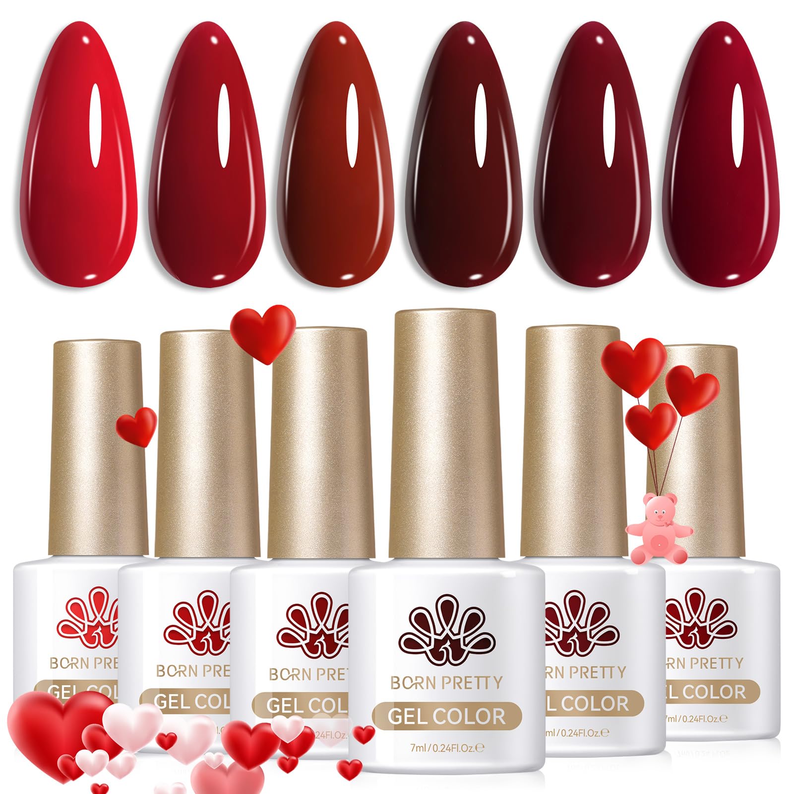 Born Pretty burgundy bottle close-up showing rich fall color and lasting shine