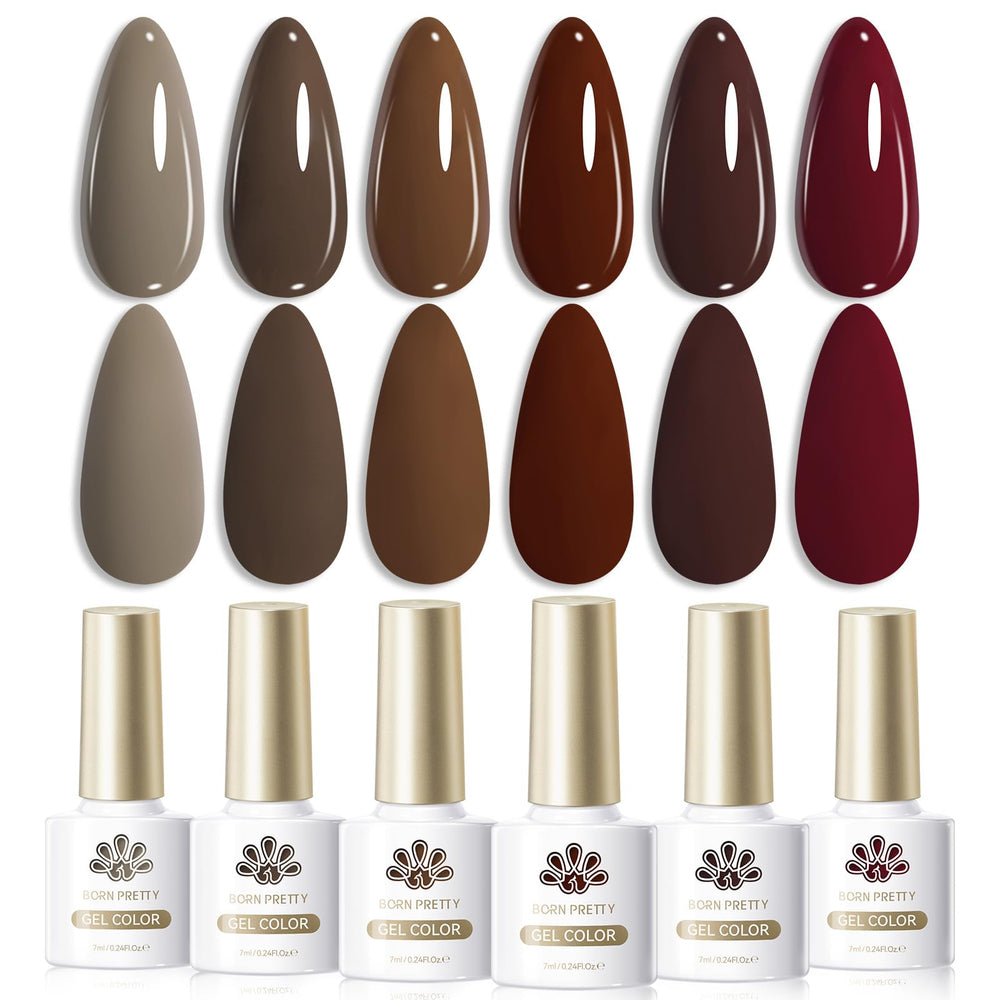 This is the Born Pretty Burgundy Wine Red Gel Nail Polish 7ml bottle close-up, highlighting rich color.