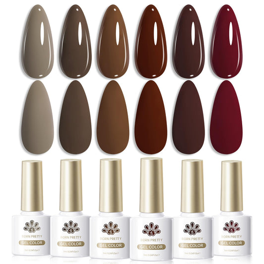 This is the Born Pretty Burgundy Wine Red Gel Nail Polish 7ml bottle close-up, highlighting rich color.