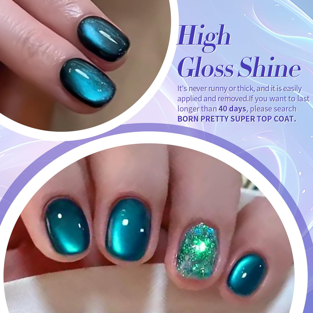 Born Pretty magnetic eye effect on nails shows shimmering depth and dimension