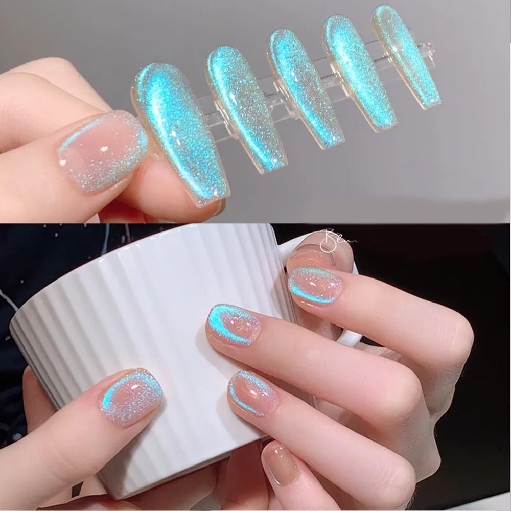 Born Pretty Cat Magnetic Eye Gel Nail Polish in Aurora Mermaid Red for bold looks.
