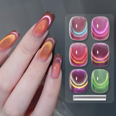 Born Pretty green magnetic gel polish with shimmering cat-eye effect.