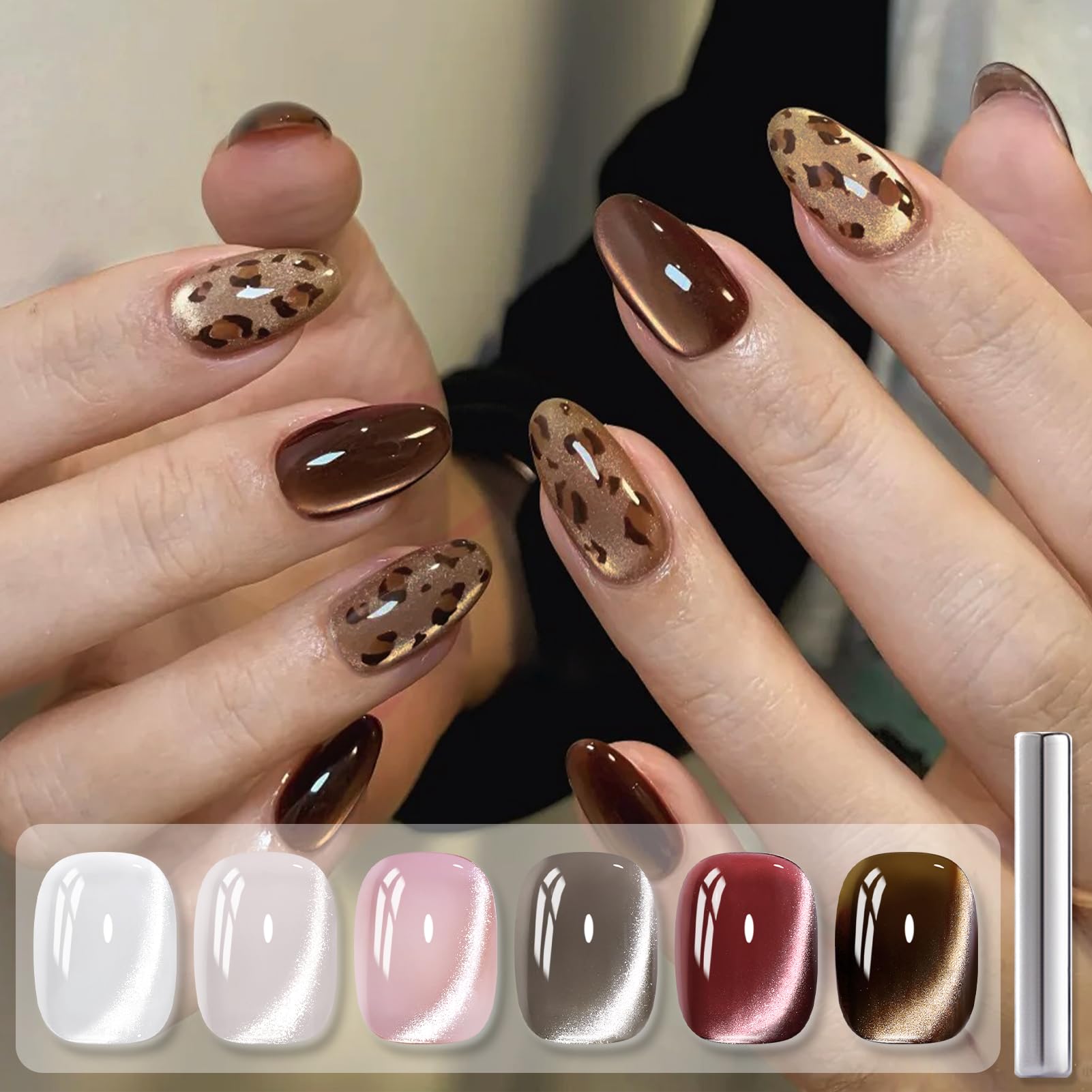 Born Pretty Cat Magnetic Eye Gel Nail Polish six-color kit for versatile nail art