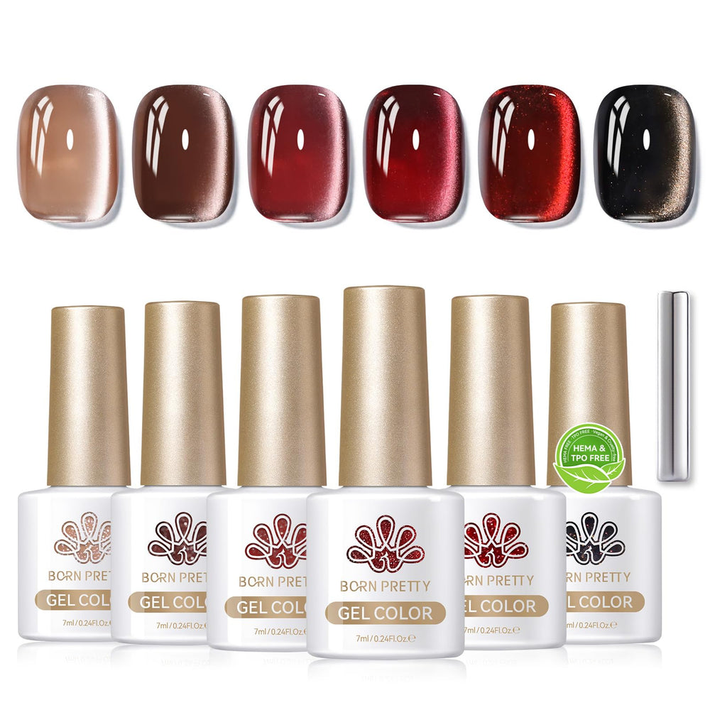 Born Pretty Cat Magnetic Eye gel polish close-up showing magnetic shimmer effect.