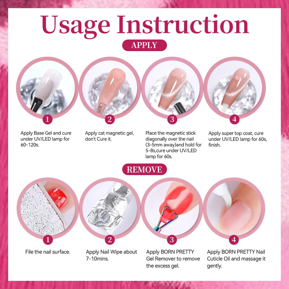Born Pretty Cat Magnetic Eye Gel Polish Jelly Glass Crystal Purple – smooth application with glossy shine