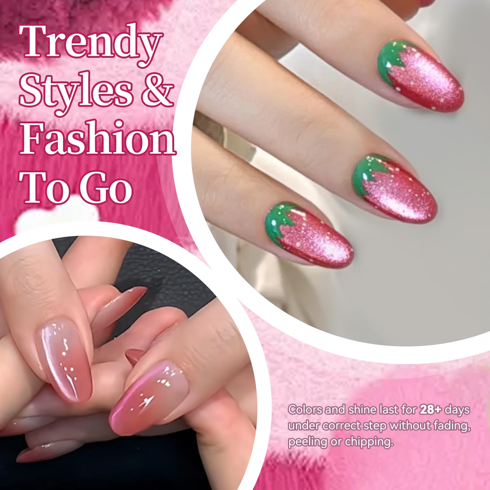 Born Pretty Cat Magnetic Eye Gel Polish Pink – vibrant manicure with magnetic accents