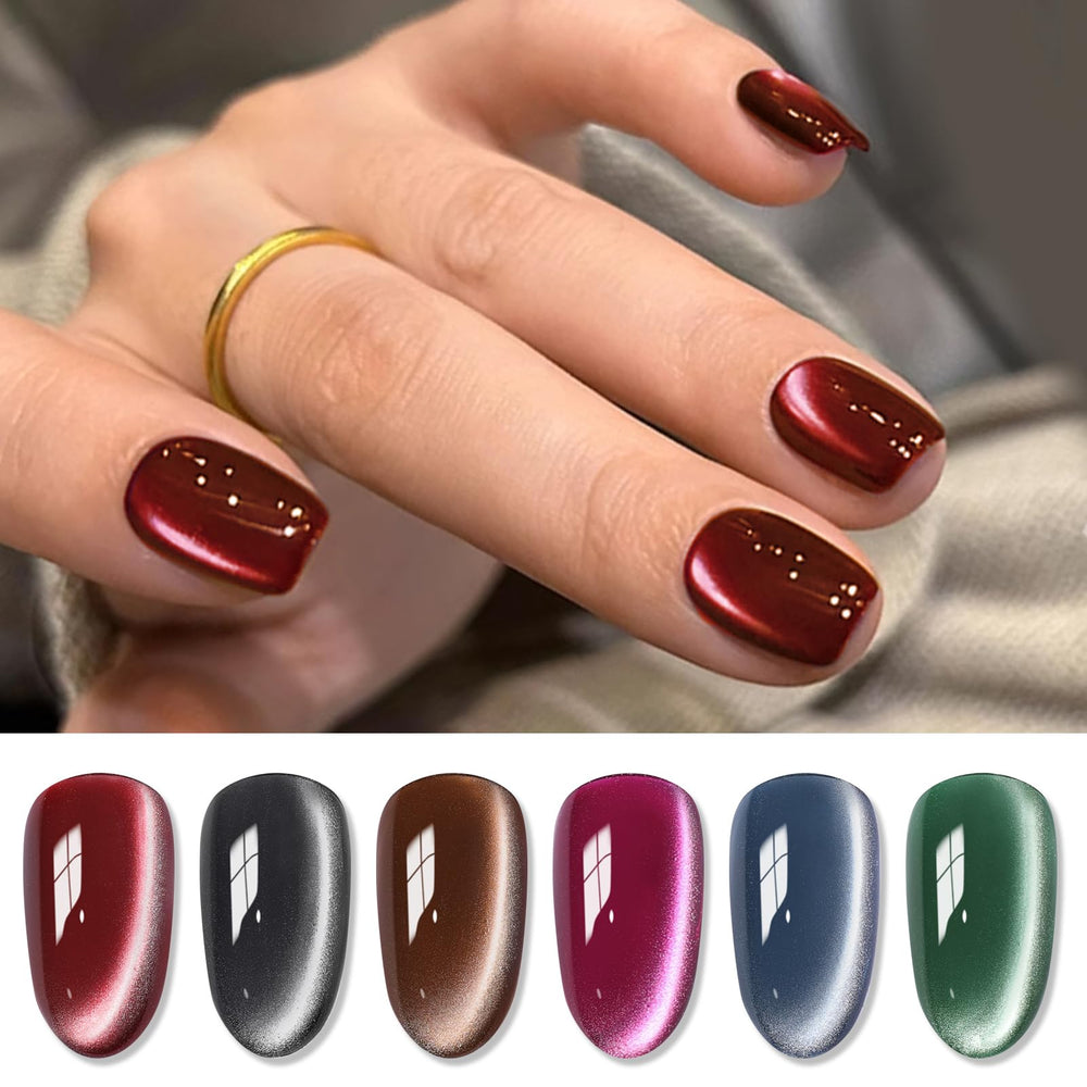Born Pretty Cat Magnetic Eye Gel in pink shade for quick cat-eye nails.