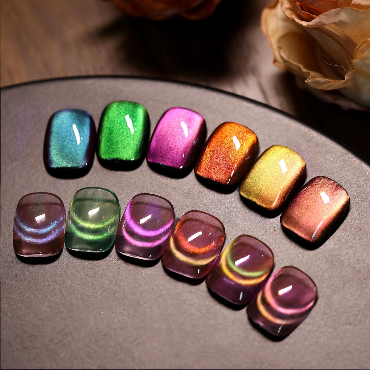 Born Pretty cat magnetic eye gel polish pink with vivid cat-eye shimmer.