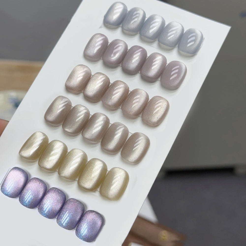 Born Pretty Cat Magnetic Gel Polish Kit showing bold cat eye effect on nails