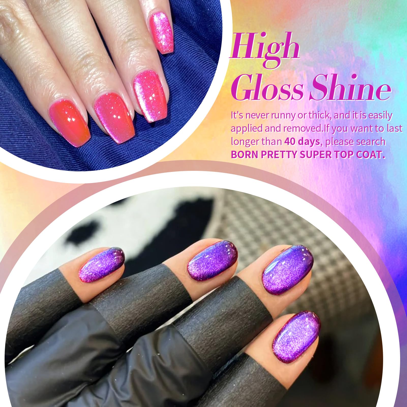 Born Pretty long-lasting formula promising 21+ days with base/top coats