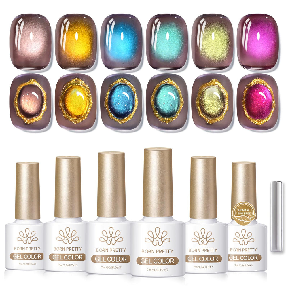 Born Pretty Cat Magnetic Eye Gel Set bottle and wand close-up for precise application.