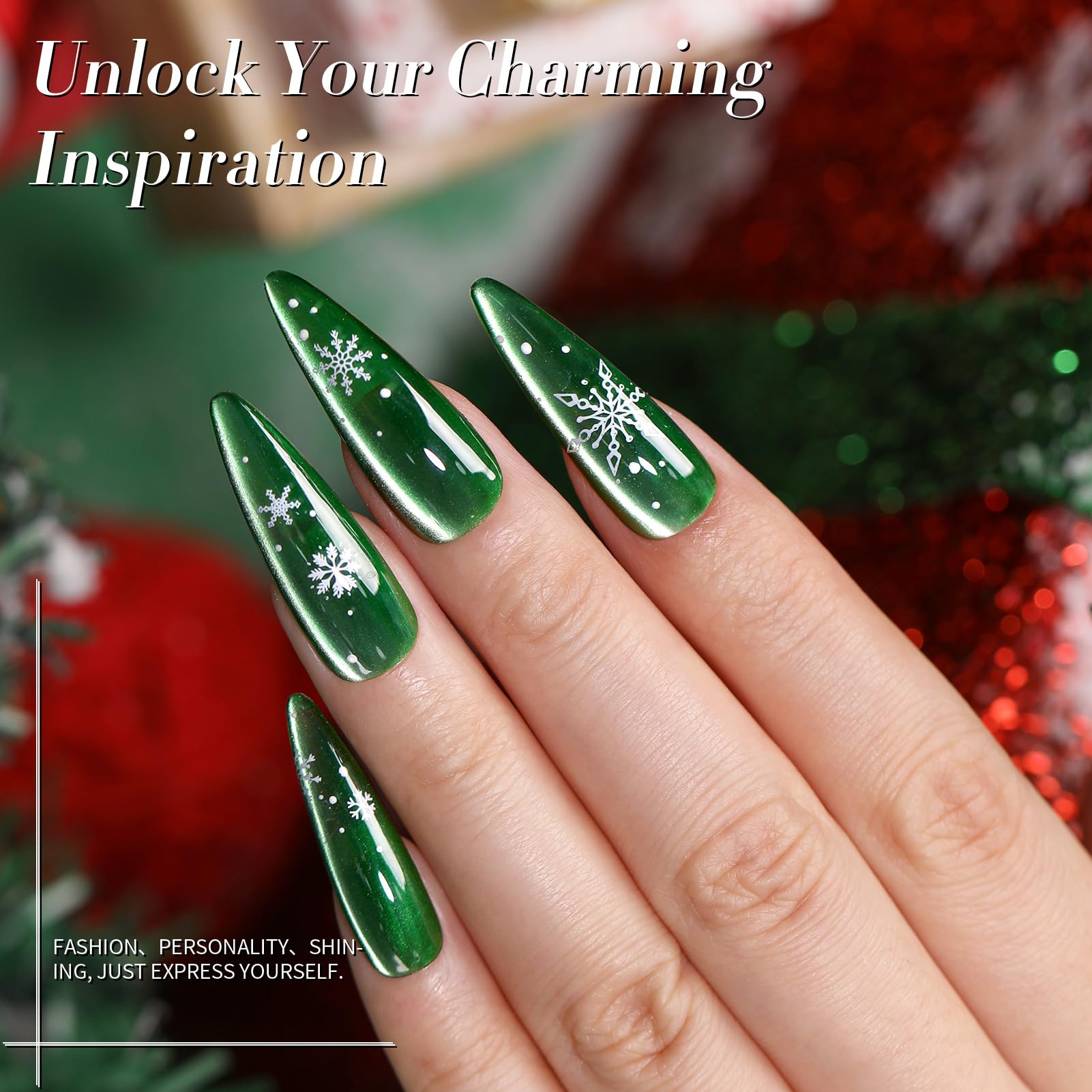 Born Pretty Christmas Cat Magnetic Eye Gel Nail Polish in blue for bold holiday nails.