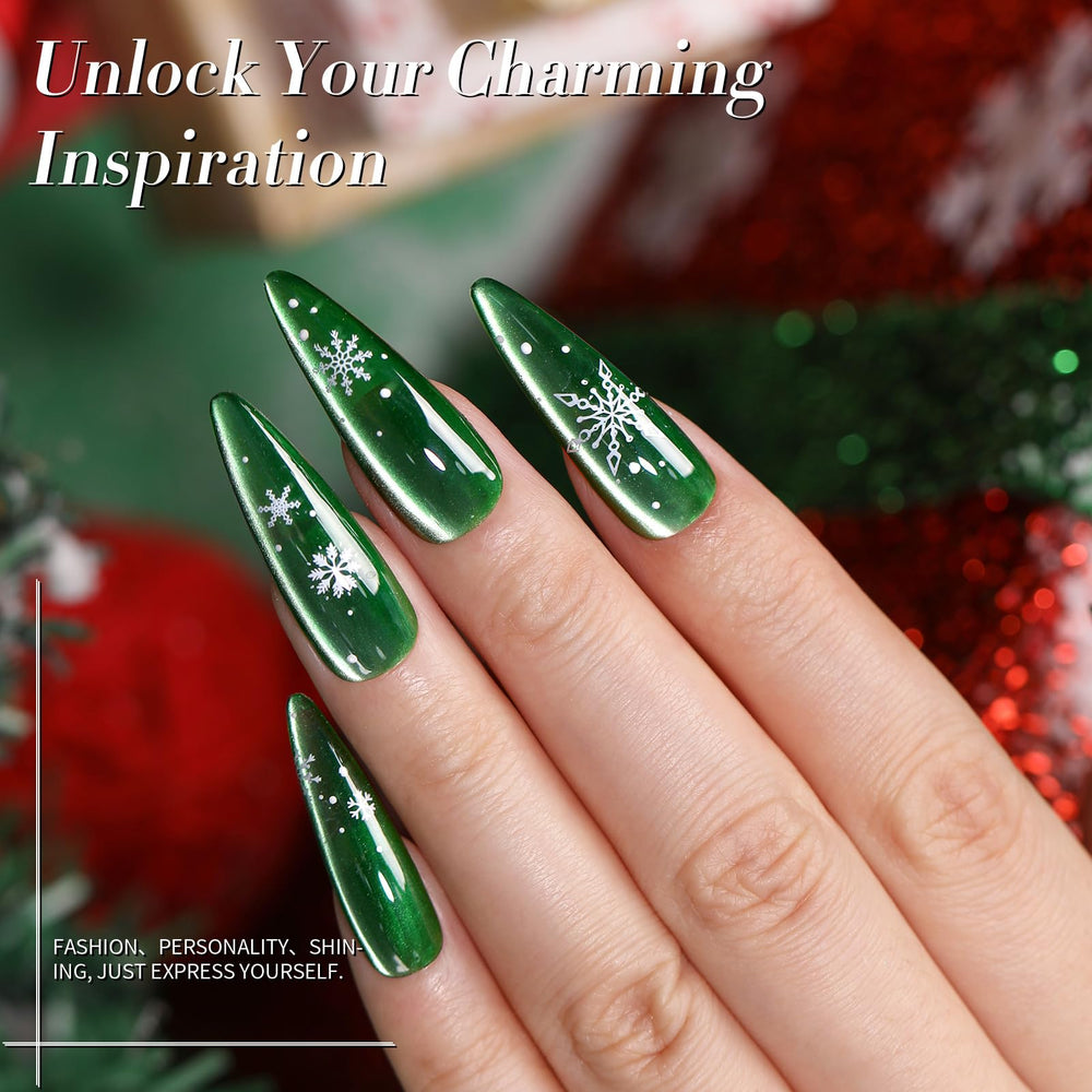 Born Pretty Christmas Cat Magnetic Eye Gel Nail Polish in blue for bold holiday nails.