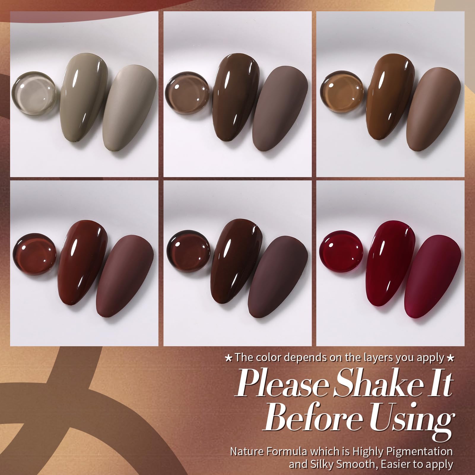 The Born Pretty Coffee gel polish bottle captures a deep, glossy finish.