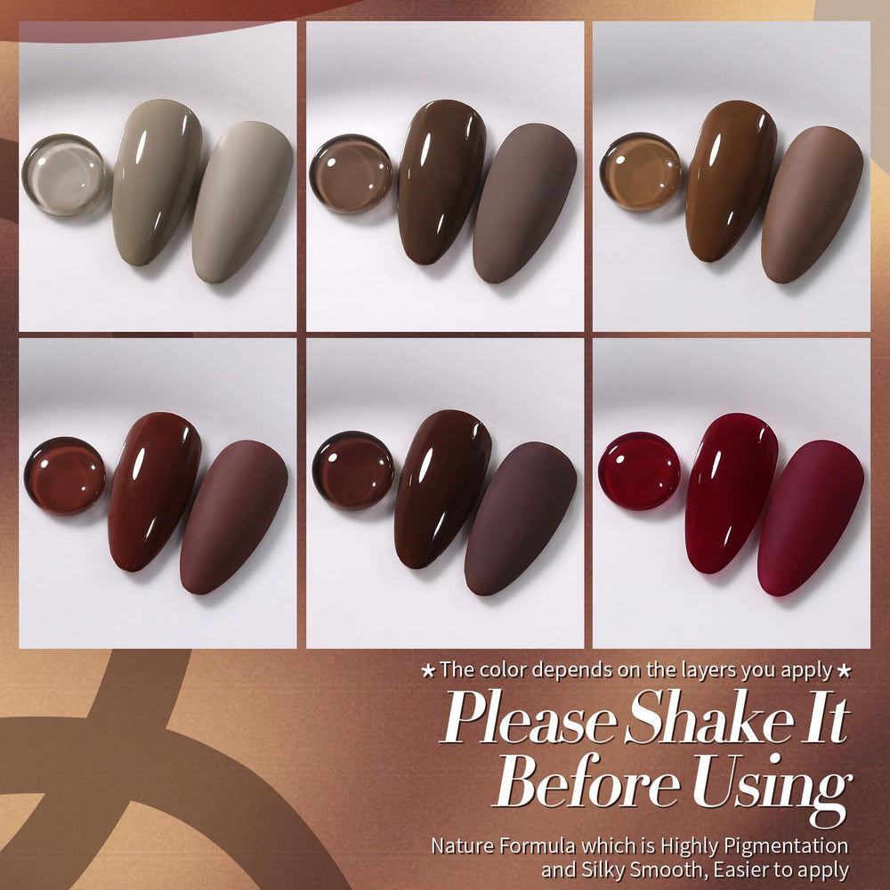 The Born Pretty Coffee gel polish bottle captures a deep, glossy finish.