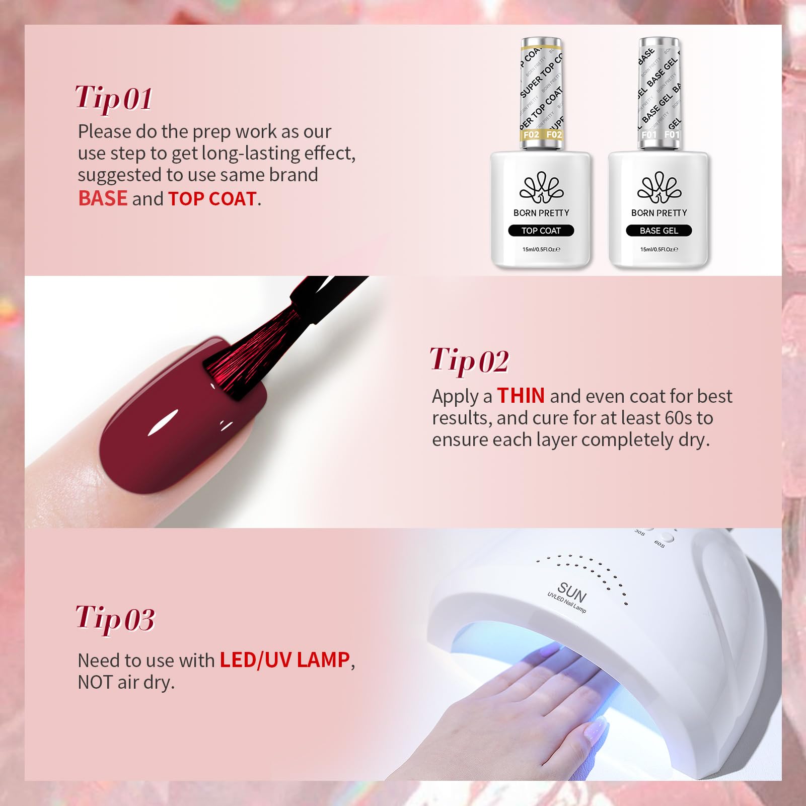 Born Pretty collection 6pcs gel polish set for versatile manicures