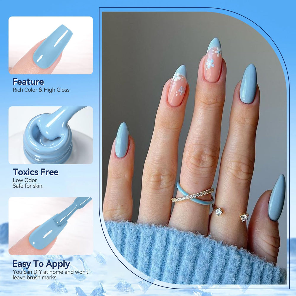 Born Pretty crushed reflective blue gel polish with party-ready sparkle.