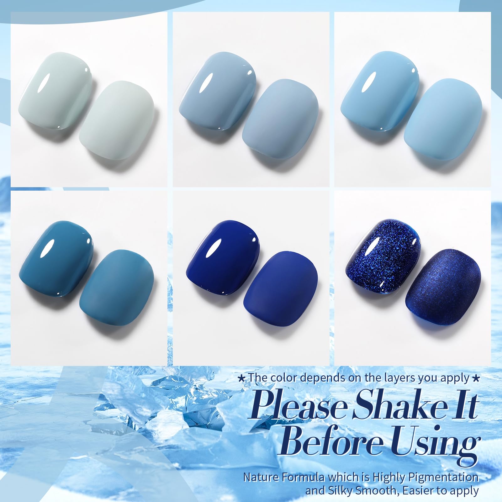 Born Pretty deep navy blue gel polish for a chic, dramatic manicure.