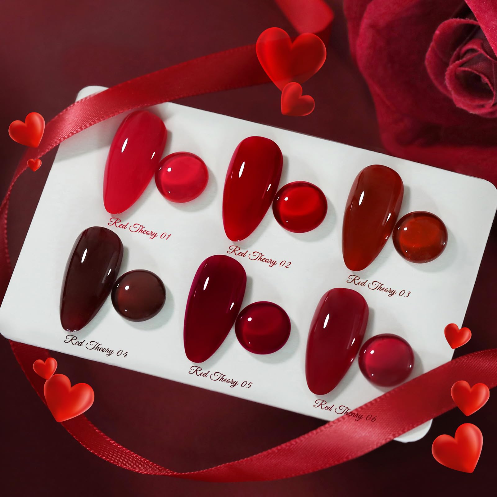 Born Pretty gel polish pack showing contents for six bottles