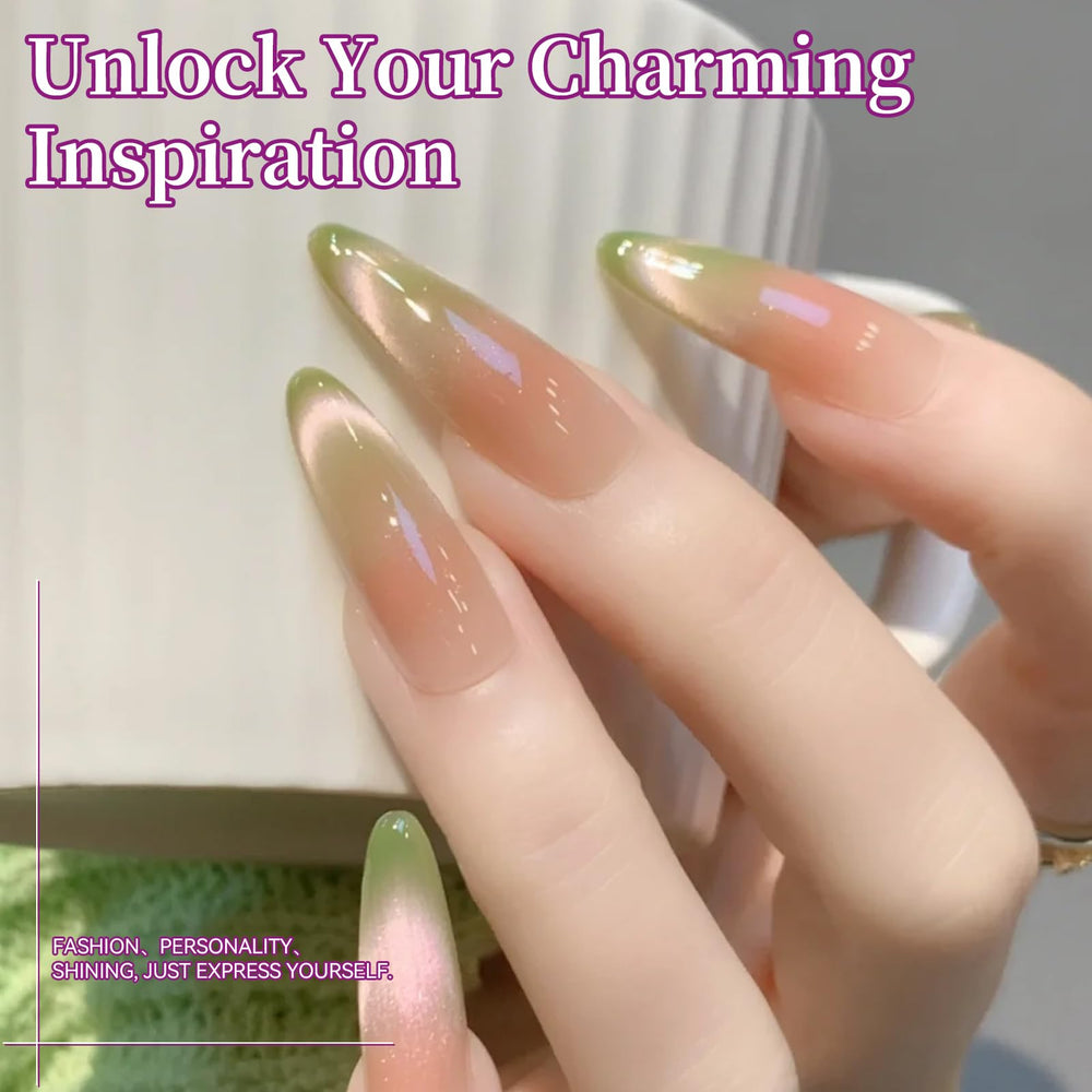 Born Pretty Fruit Cat Eye Green gel polish for vivid magnetic detail and fresh looks
