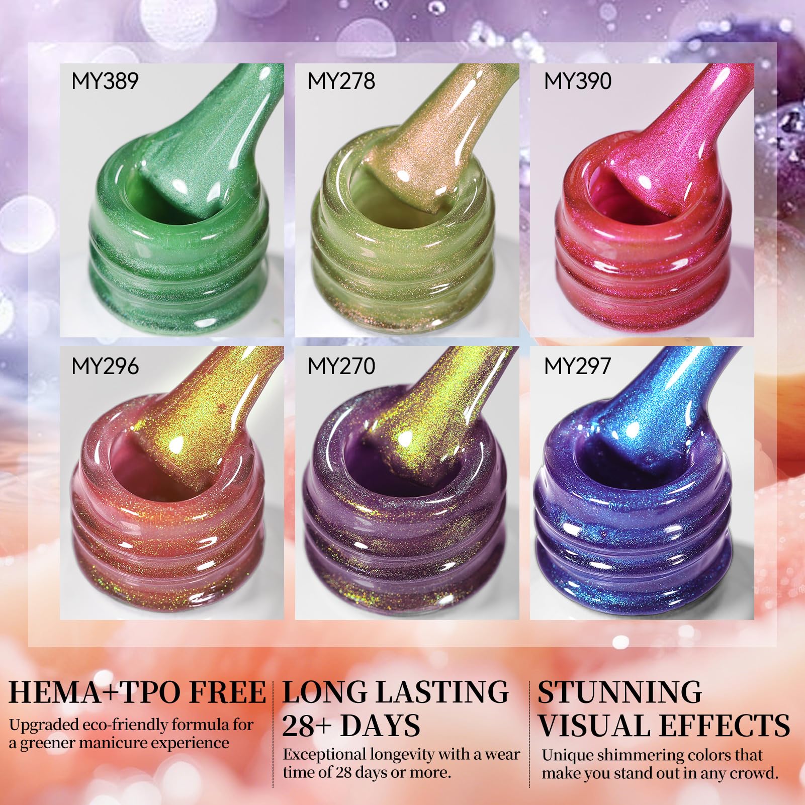 Born Pretty Fruit Cat Eye Purple Crystal gel polish for luminous magnetic accents