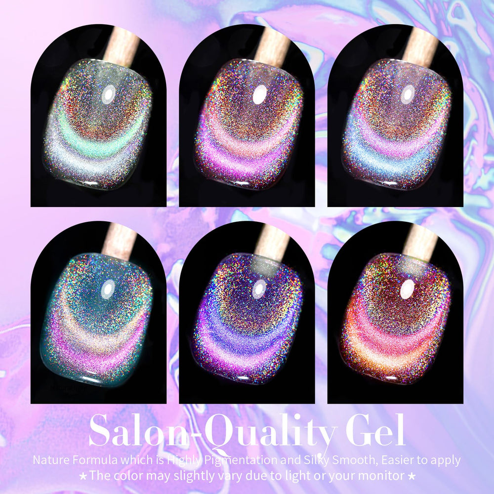 Born Pretty gel nail polish collection gift set displayed, six bottles ready for home manicures.