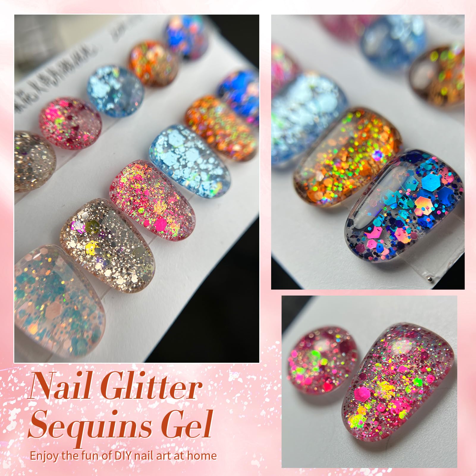 Born Pretty glitter sequins gel polish low-odor formula for comfortable manicures.